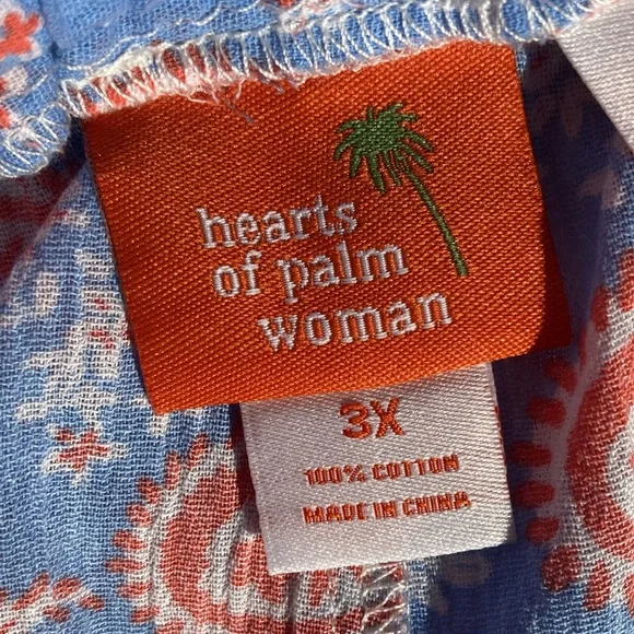 Hearts of Palm short paisley floral print pull on short cotton casual boho 3X - Picture 13 of 15